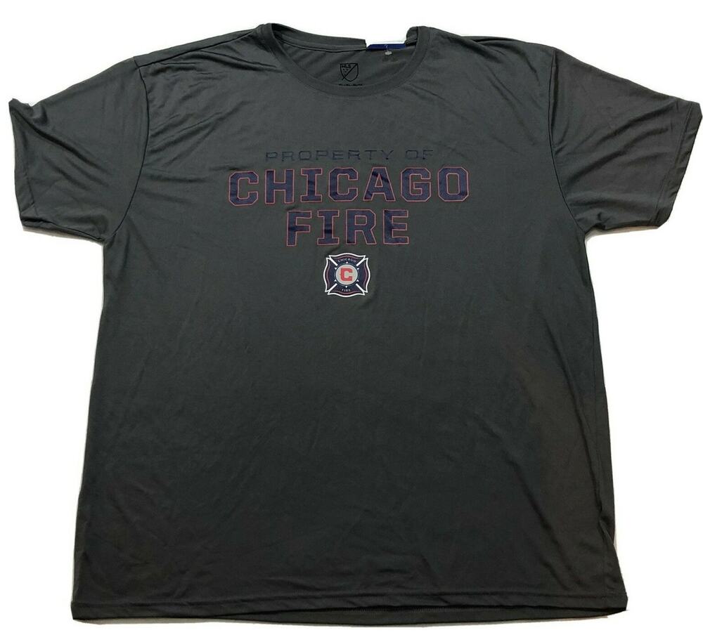 Chicago Fire T-Shirt Men's Medium Dark Gray MLS Property Of Polyester